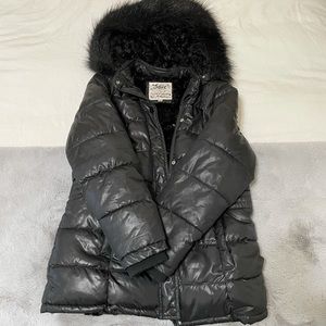 girls black winter coat